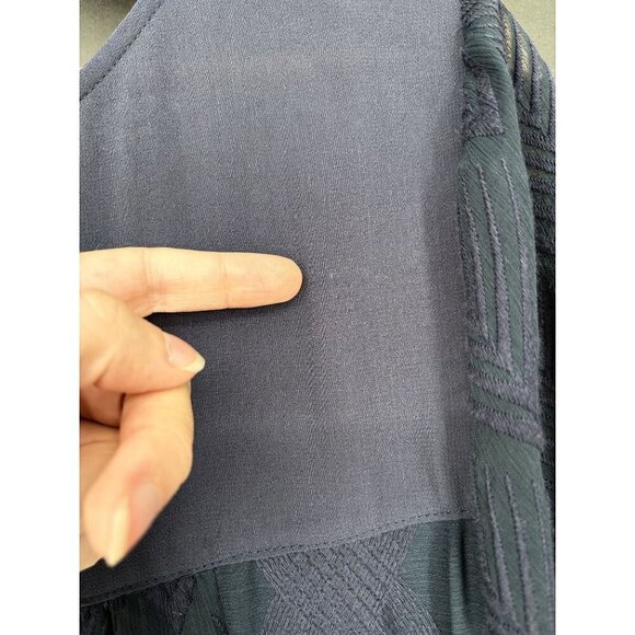 Holding Horses Anthropologie Womens Agusta Crochet Swing Tunic Dress L Navy Blue - Picture 10 of 13